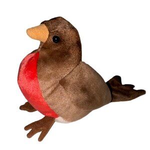 Vintage Ty Beanie Baby Stuffed Animal Retired Early the Robin Bird 90s Brown/Red
